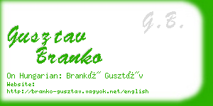 gusztav branko business card